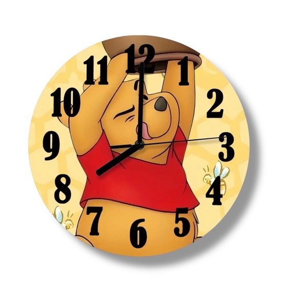 Winnie the Pooh Wall Clock Analog Quartz Round 10” Red Yellow - Picture 16 of 16